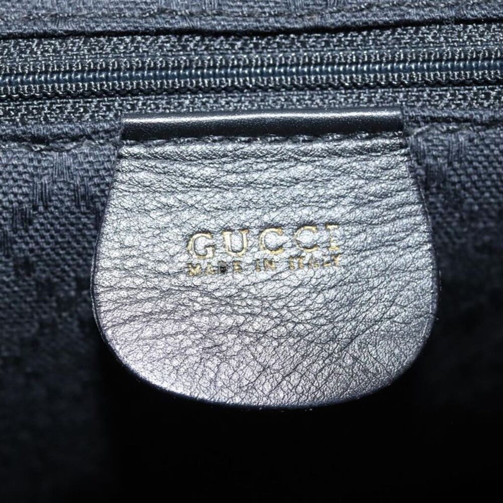 Gucci Vintage Bamboo Backpack Leather Black Leather Backpack Bag - Picture 6 of 16